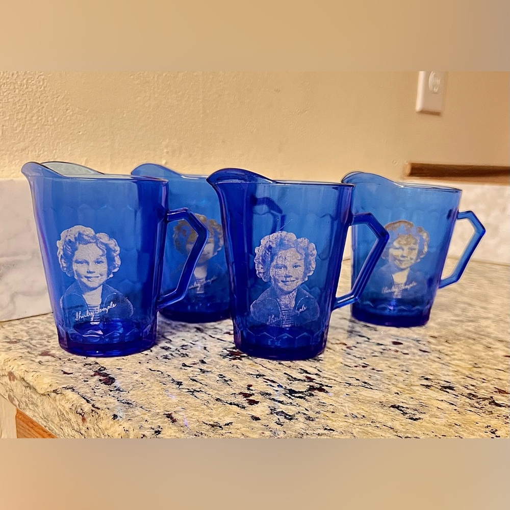 Vintage 1930s Shirley Temple Cobalt Blue Glass Creamer or Pitcher, Colle…